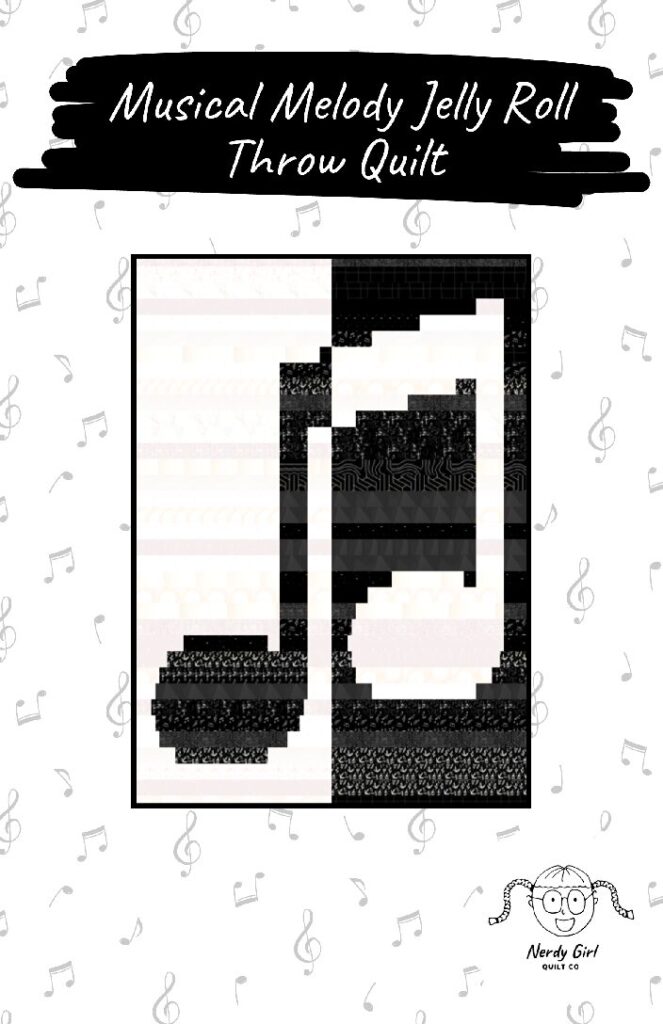 PRINT - Musical Melody Jelly Roll Throw Quilt Pattern